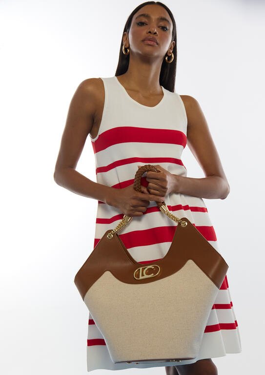 Lola Casademunt Two-Tone Shopper aus Kunstleder und Canvas