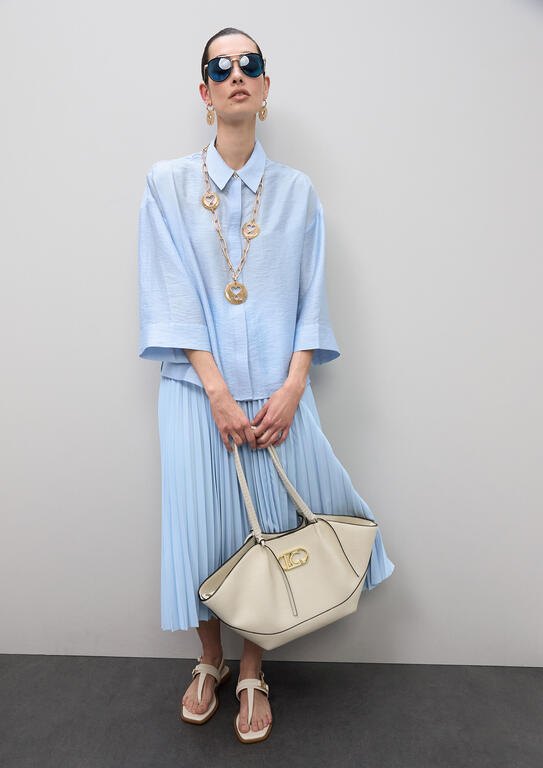 Lola Casademunt Kunstleder-Shopper mit geflochtenem Henkel