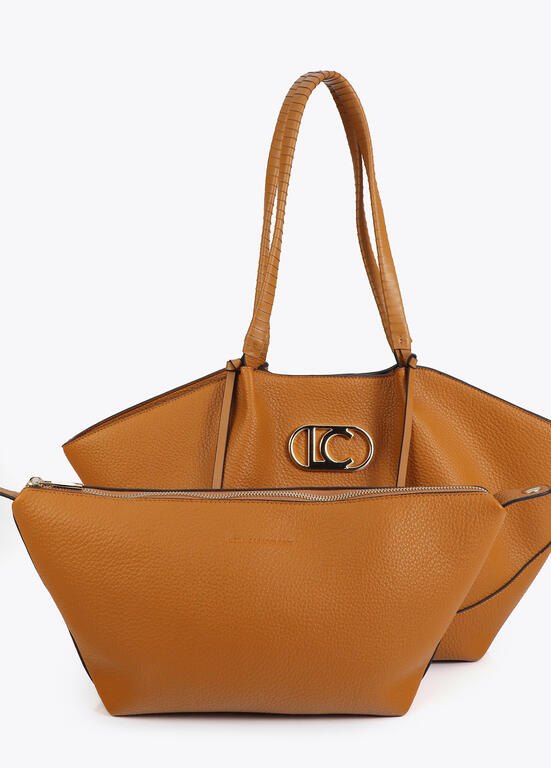 Lola Casademunt Kunstleder-Shopper mit geflochtenem Henkel