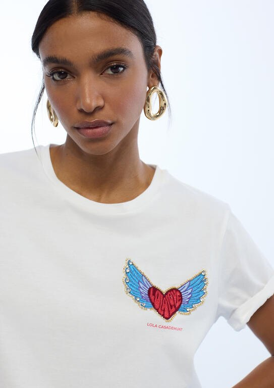 Lola Casademunt T-Shirt mit Herz-Patch