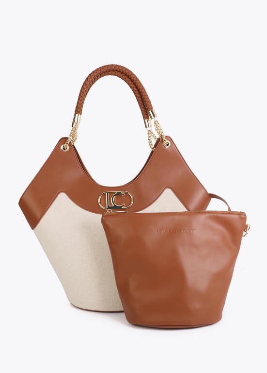 Lola Casademunt Two-Tone Shopper aus Kunstleder und Canvas