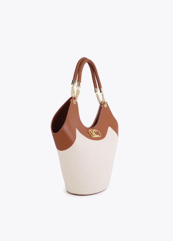 Lola Casademunt Two-Tone Shopper aus Kunstleder und Canvas