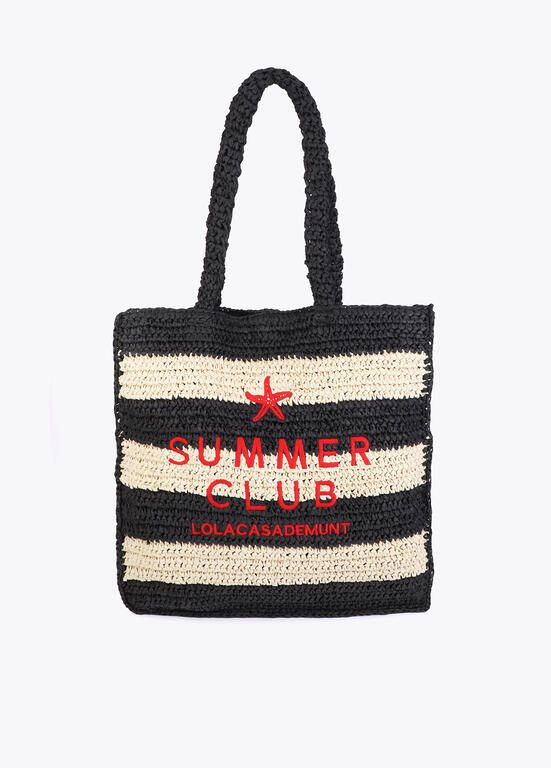 Lola Casademunt Basttasche gestreift mit Logo