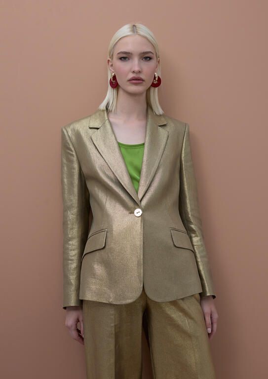 Lola Casademunt Taillierter Metallic-Blazer