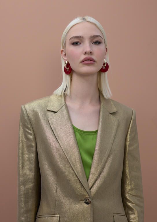 Lola Casademunt Taillierter Metallic-Blazer