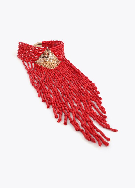 Lola Casademunt Coral Beaded Cascade Necklace