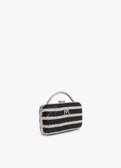 Lola Casademunt Gestreifte Pailletten-Clutch