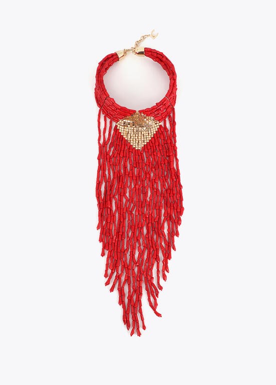 Lola Casademunt Coral Beaded Cascade Necklace