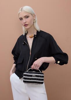 Lola Casademunt Gestreifte Pailletten-Clutch