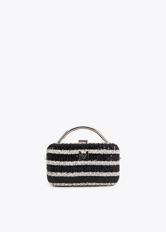 Lola Casademunt Gestreifte Pailletten-Clutch