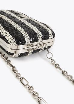Lola Casademunt Gestreifte Pailletten-Clutch