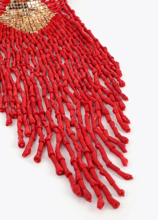 Lola Casademunt Coral Beaded Cascade Necklace
