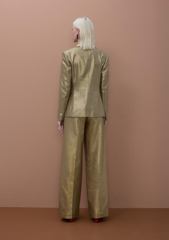 Lola Casademunt Taillierter Metallic-Blazer