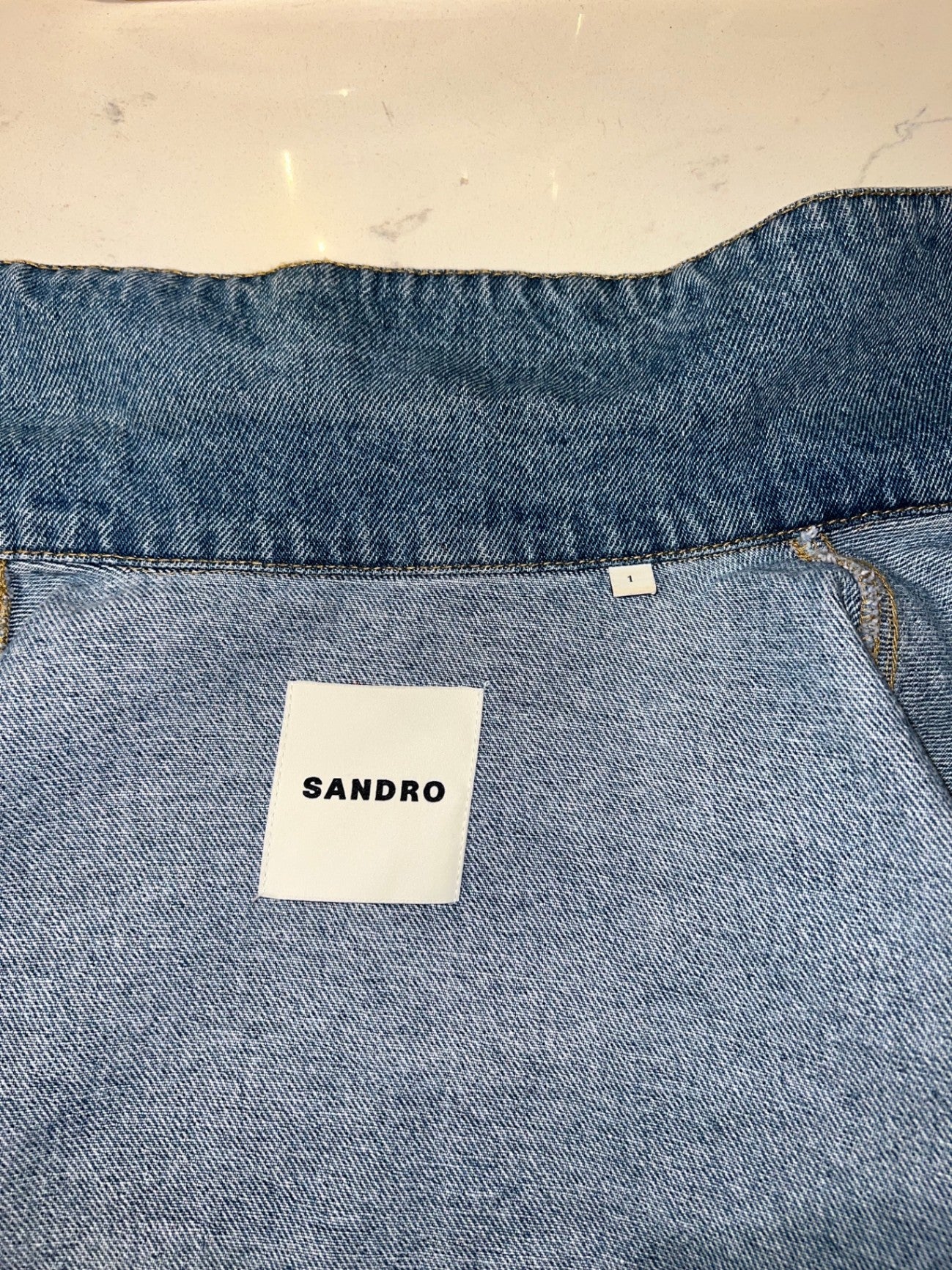 Pre-Loved Sandro Jacquard Denim Jacke