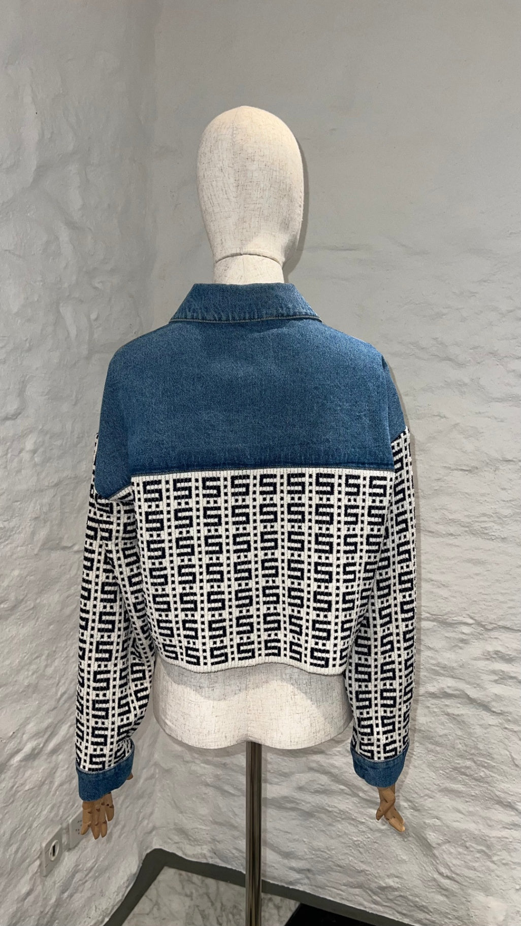 Pre-Loved Sandro Jacquard Denim Jacke