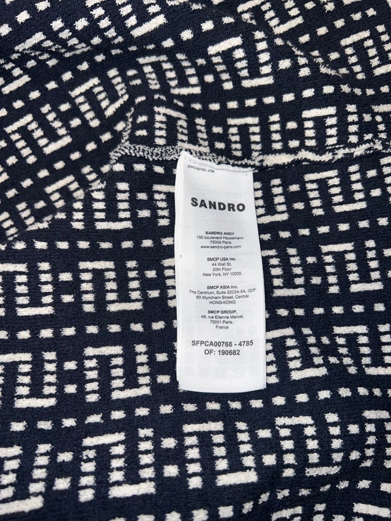 Pre-Loved Sandro Jacquard Denim Jacke
