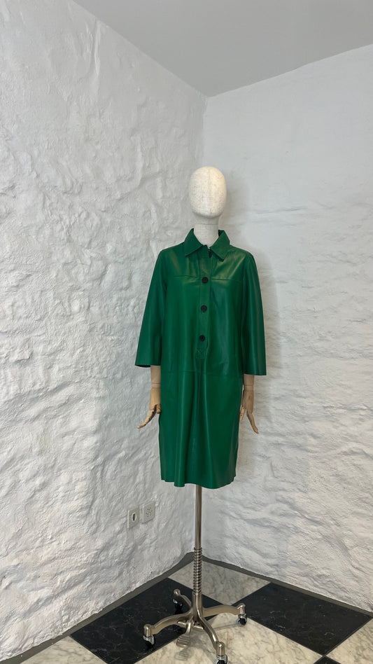 Pre-Loved RIANI Lederkleid Grün