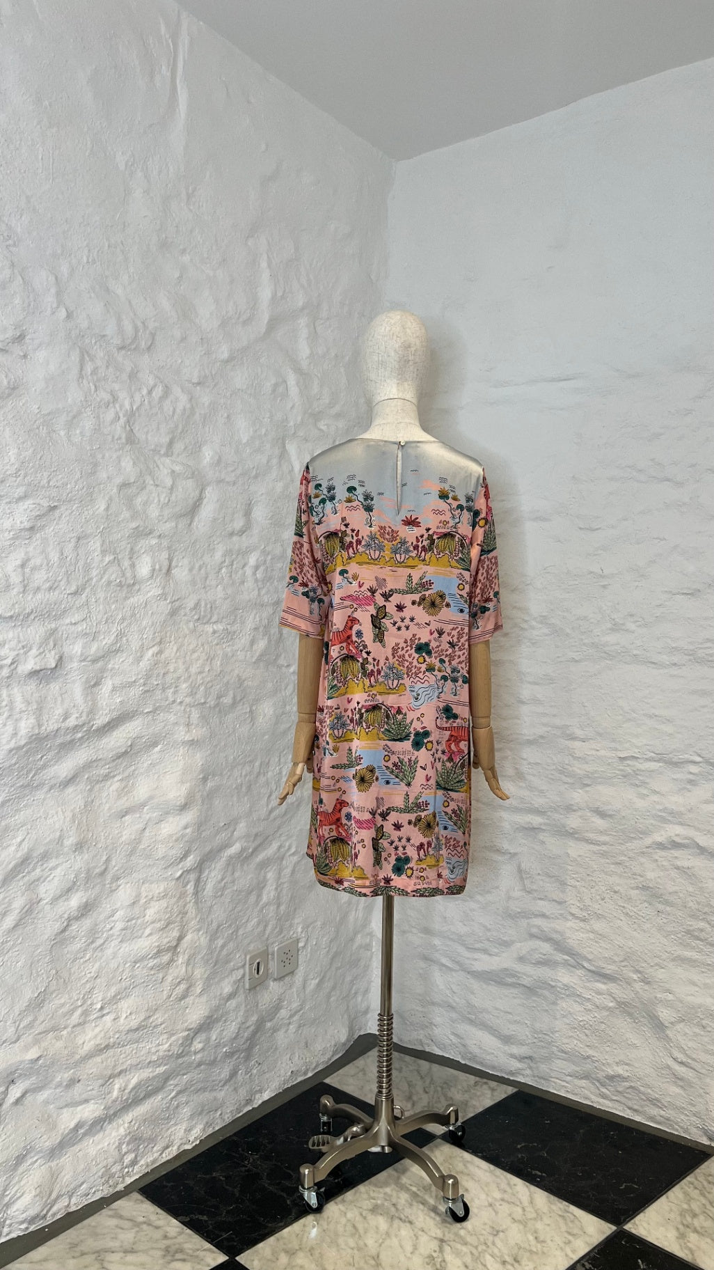 Pre-Loved Joyce & Girls Seidenkleid mit Jungle-Print