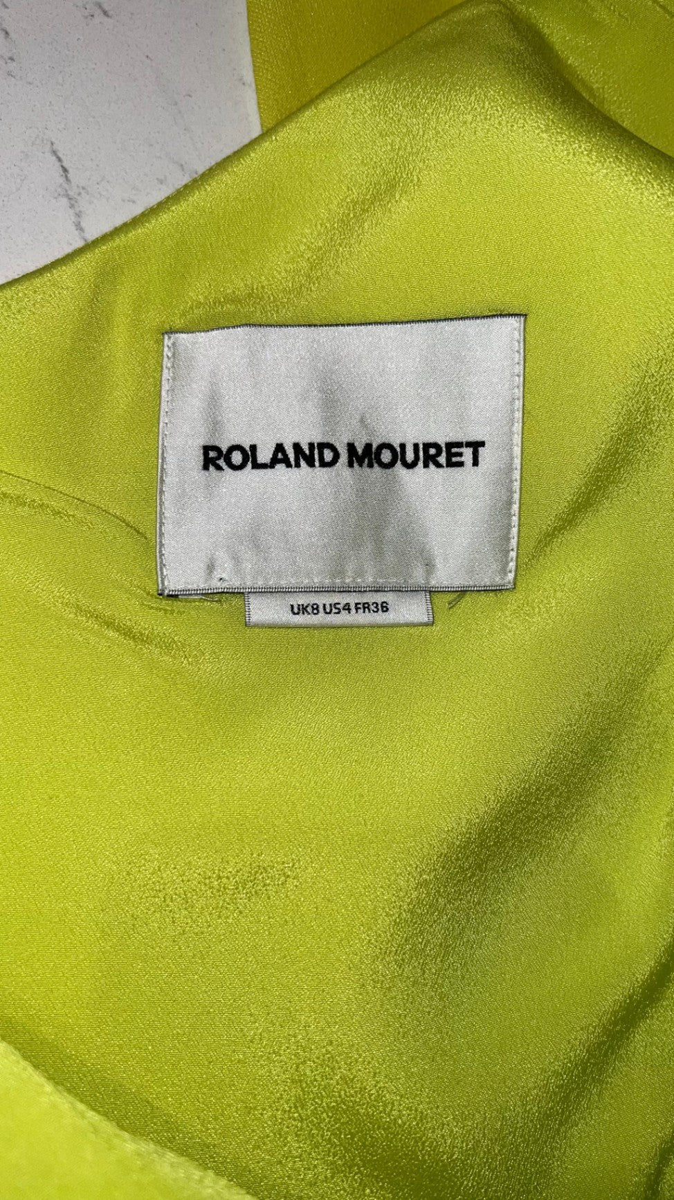 Pre-Loved Roland Mouret One-Shoulder Kleid, Lime Yellow