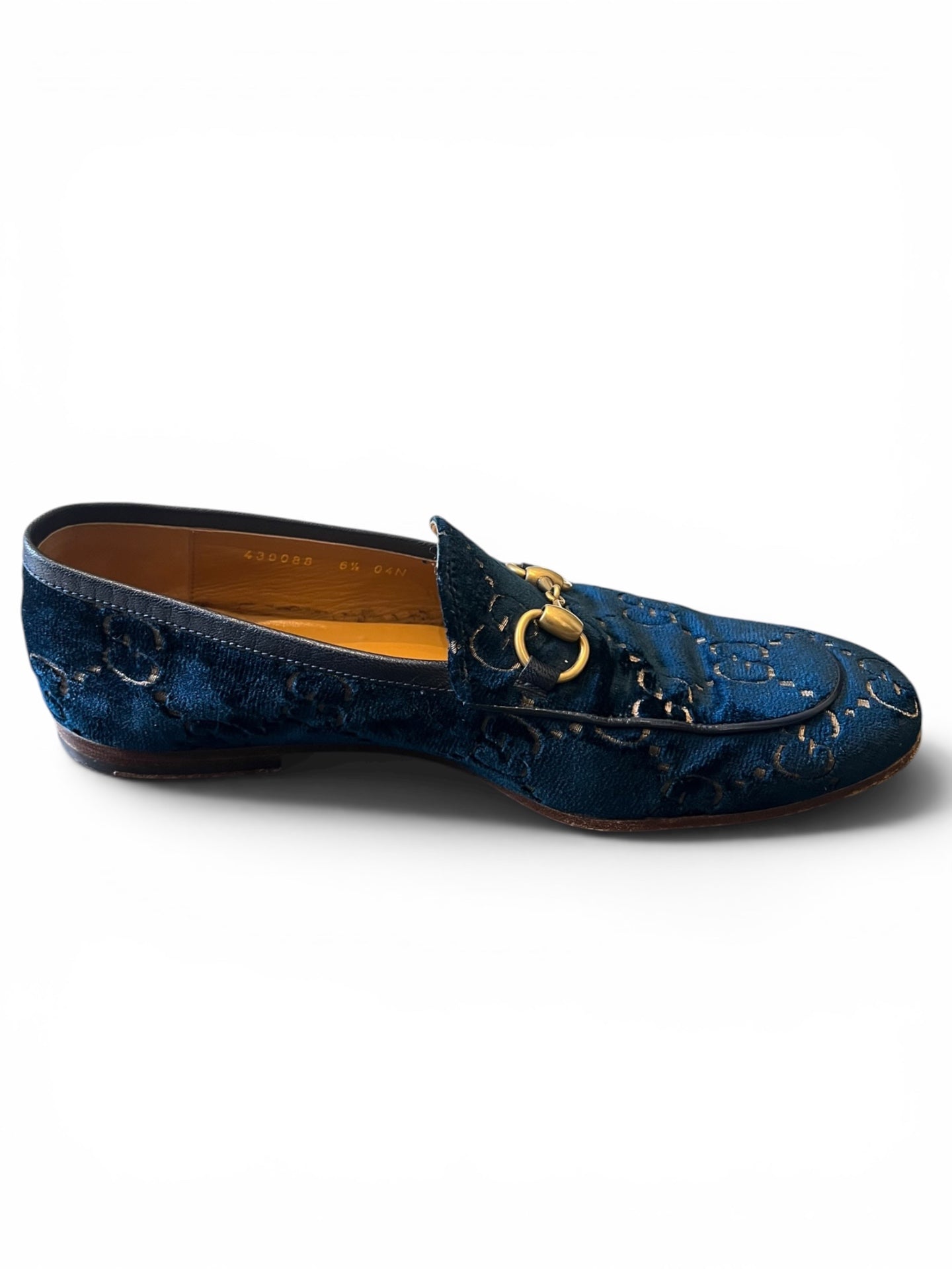 Pre-Loved Gucci GG Velvet Horsebit Loafers inkl. Staubbeutel