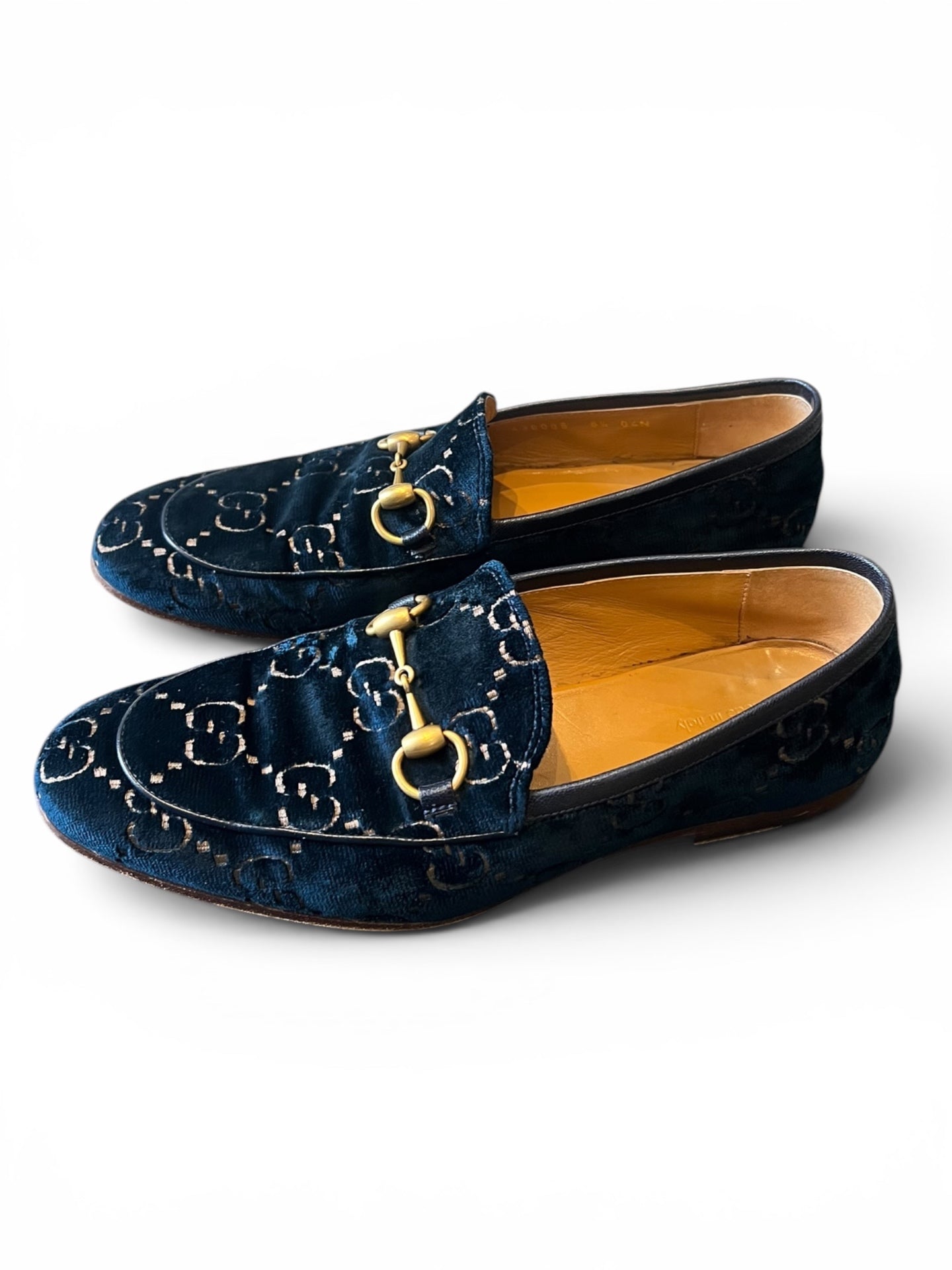 Pre-Loved Gucci GG Velvet Horsebit Loafers inkl. Staubbeutel