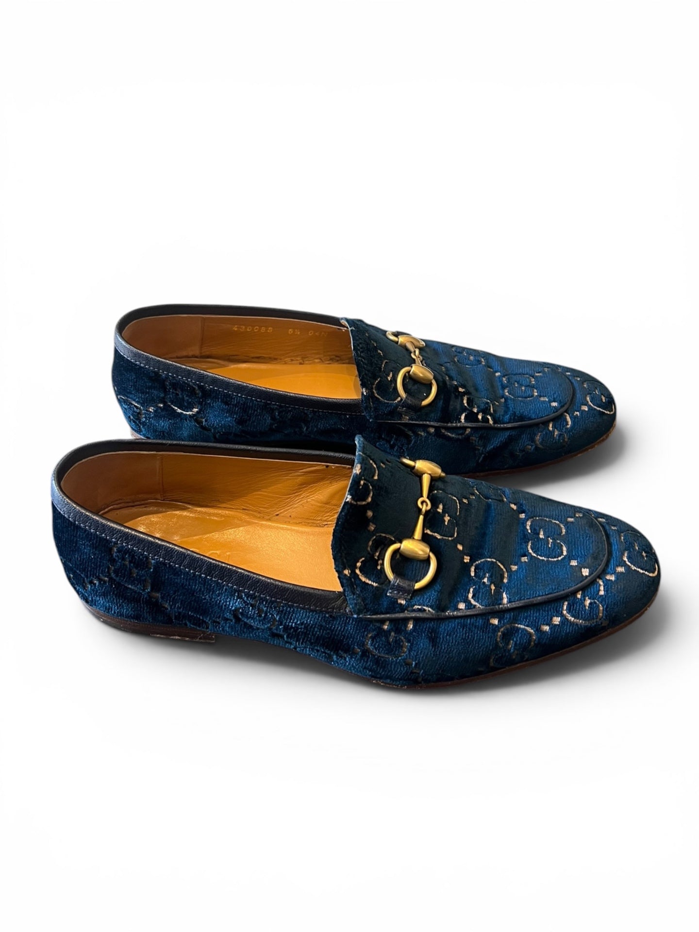 Pre-Loved Gucci GG Velvet Horsebit Loafers inkl. Staubbeutel