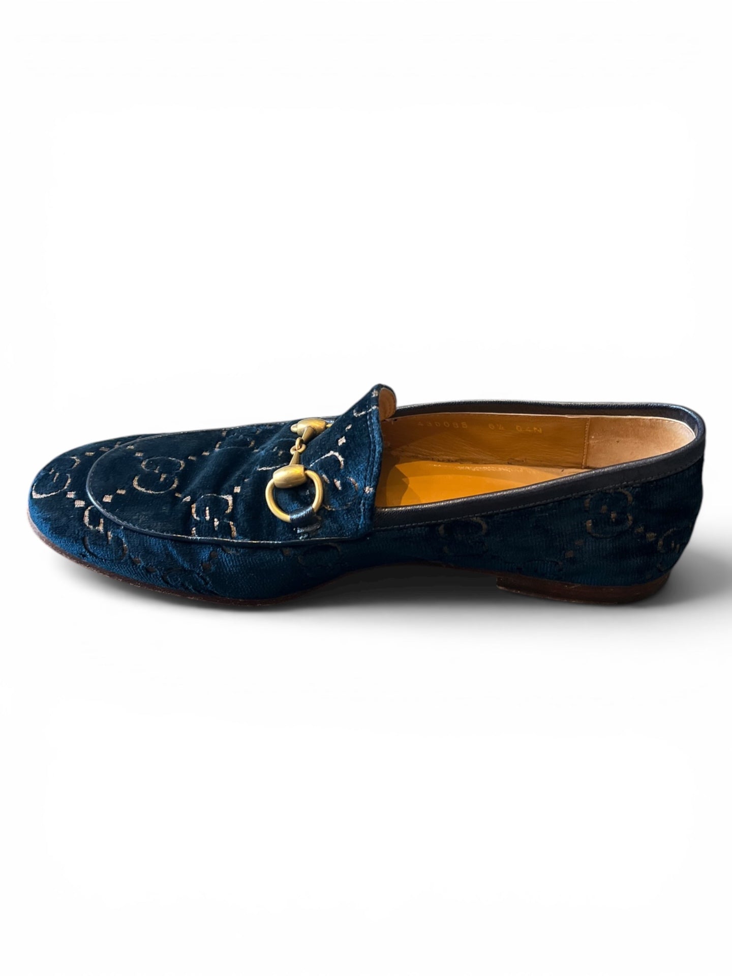 Pre-Loved Gucci GG Velvet Horsebit Loafers inkl. Staubbeutel