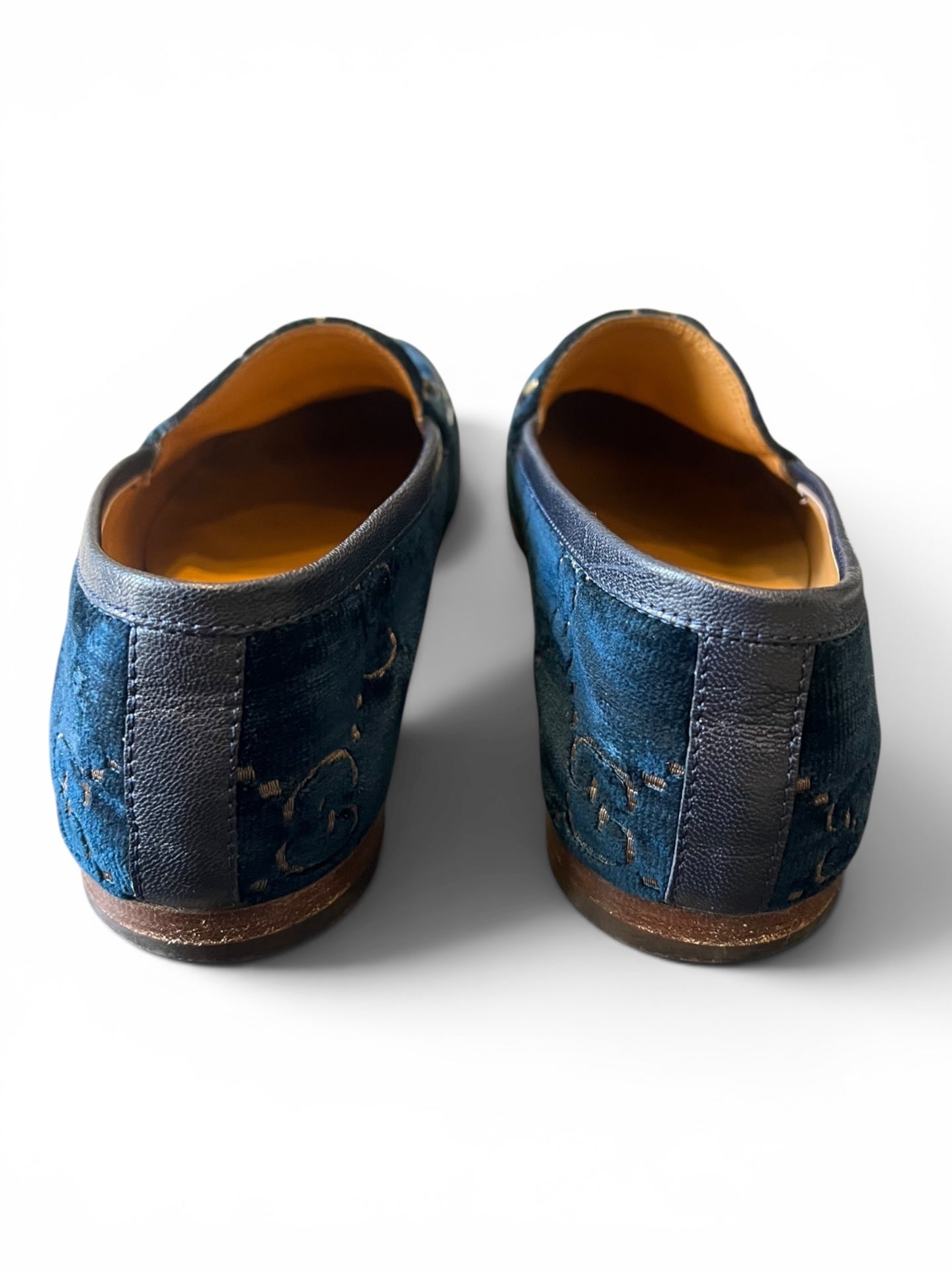 Pre-Loved Gucci GG Velvet Horsebit Loafers inkl. Staubbeutel