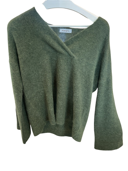 Kangra Alpaka-Wickelpullover Waldgrün