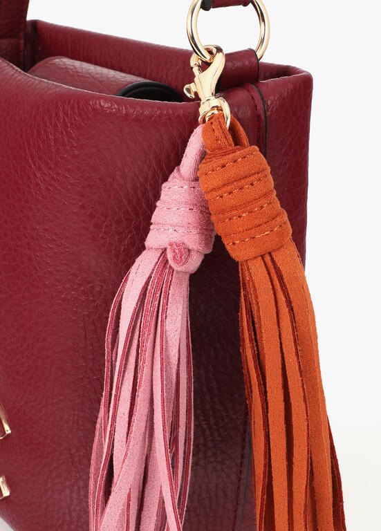 Lola Casademunt Schultertasche Kunstleder mit Pompons Bordeaux