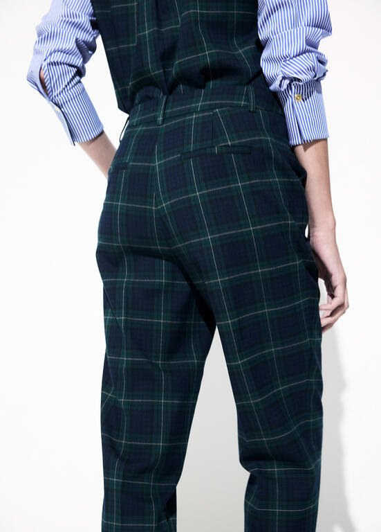 Lola Casademunt Karo-Hose "Barcelona" Blau-Grün