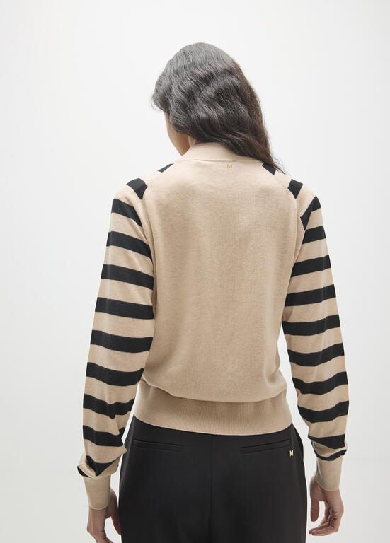 Lola Casademunt Streifenpullover mit Kontrasten Off-White