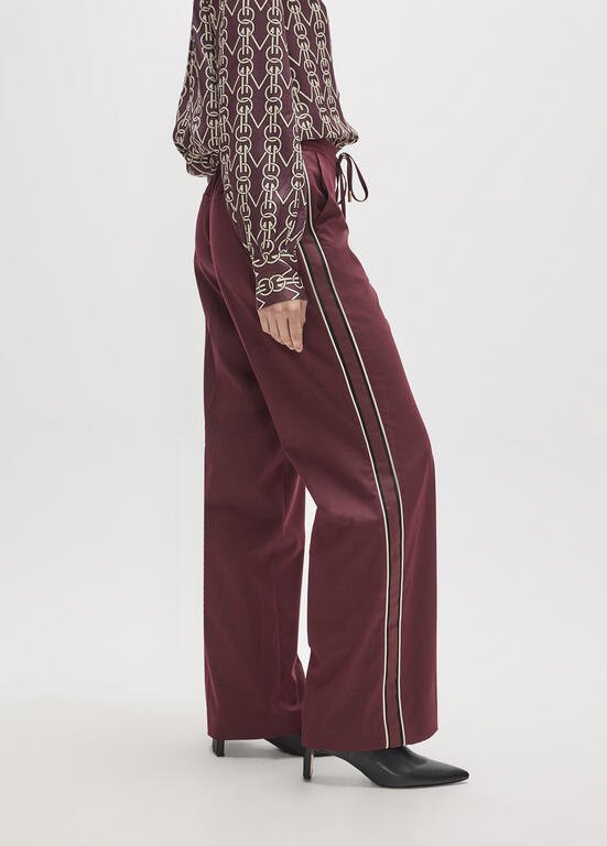 Lola Casademunt Hose "Paris" mit Grosgrainband Bordeaux