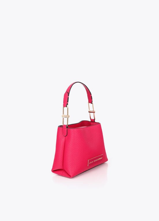 Lola Casademunt Schultertasche Kunstleder mit Logo Fuchsia