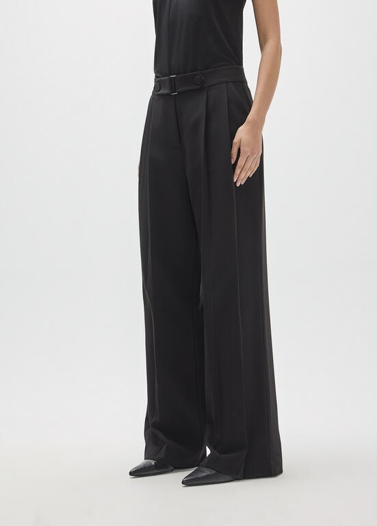 Lola Casademunt Plissee-Hose mit Schnallendetail Schwarz