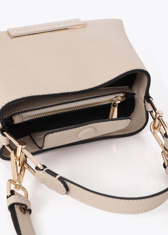 Lola Casademunt Schultertasche Kunstleder mit Logo Ecru