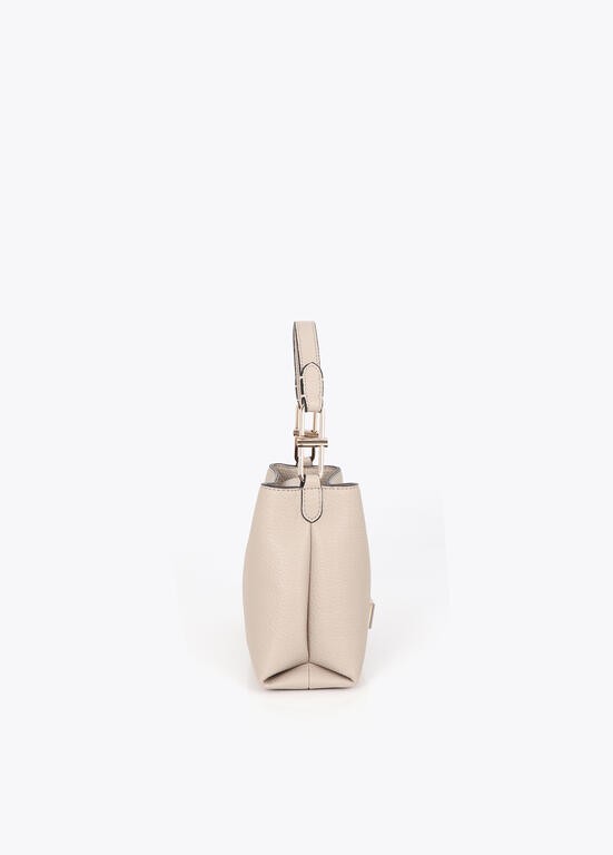 Lola Casademunt Schultertasche Kunstleder mit Logo Ecru