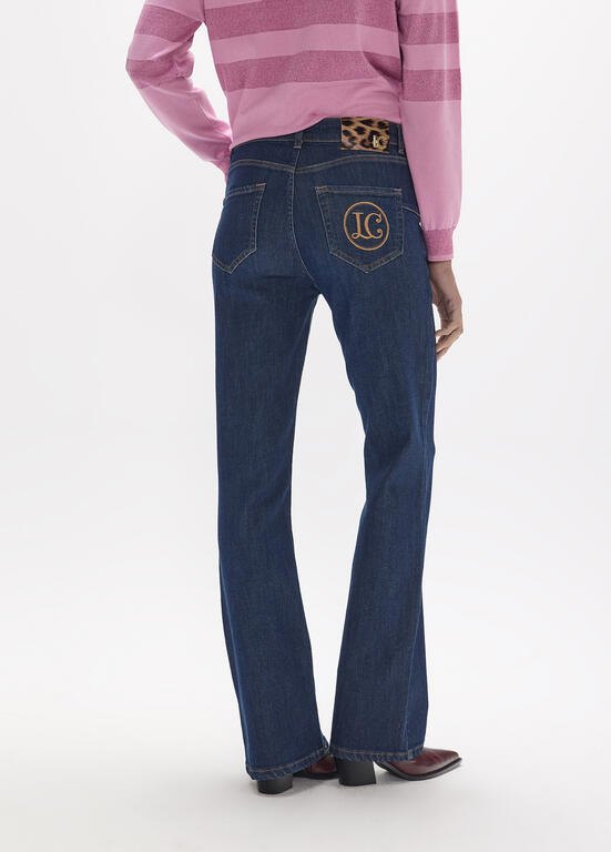 Lola Casademunt Jeans mit bestickter Gesässtasche Denim-Blau