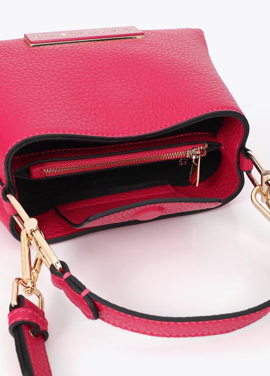 Lola Casademunt Schultertasche Kunstleder mit Logo Fuchsia
