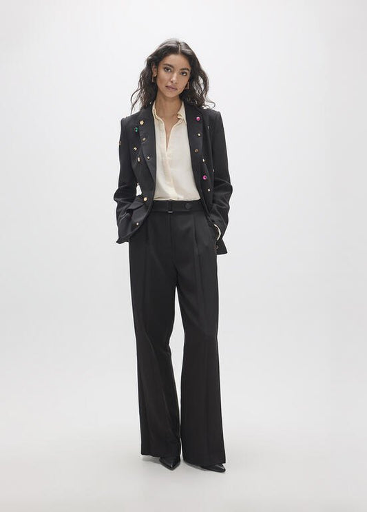 Lola Casademunt Plissee-Hose mit Schnallendetail Schwarz