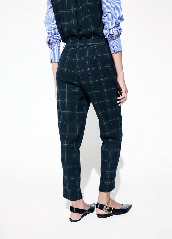 Lola Casademunt Karo-Hose "Barcelona" Blau-Grün
