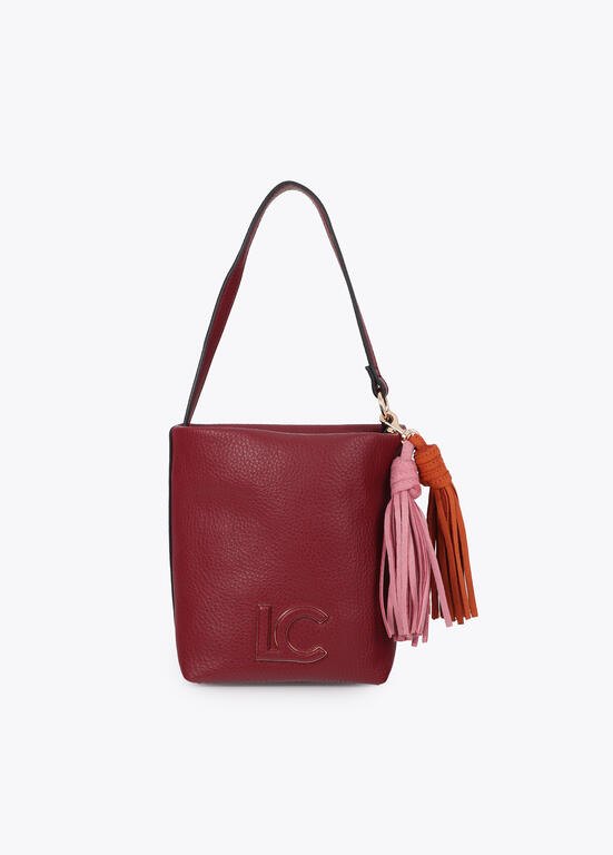Lola Casademunt Schultertasche Kunstleder mit Pompons Bordeaux