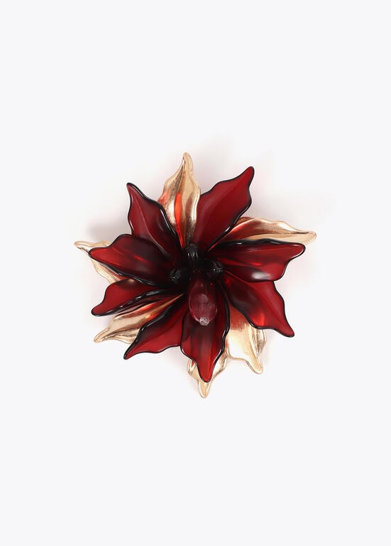 Lola Casademunt Blumenbrosche Bordeaux