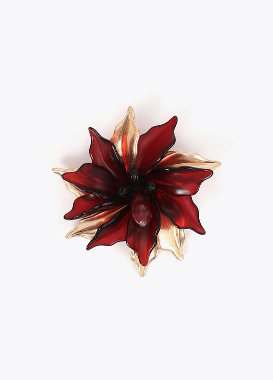 Lola Casademunt Blumenbrosche Bordeaux