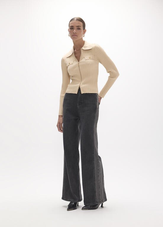Lola Casademunt Cardigan mit Taschenpatten Beige