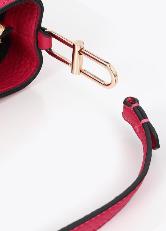 Lola Casademunt Schultertasche Kunstleder mit Logo Fuchsia