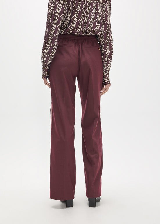Lola Casademunt Hose "Paris" mit Grosgrainband Bordeaux