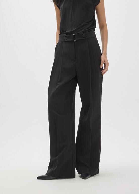 Lola Casademunt Plissee-Hose mit Schnallendetail Schwarz