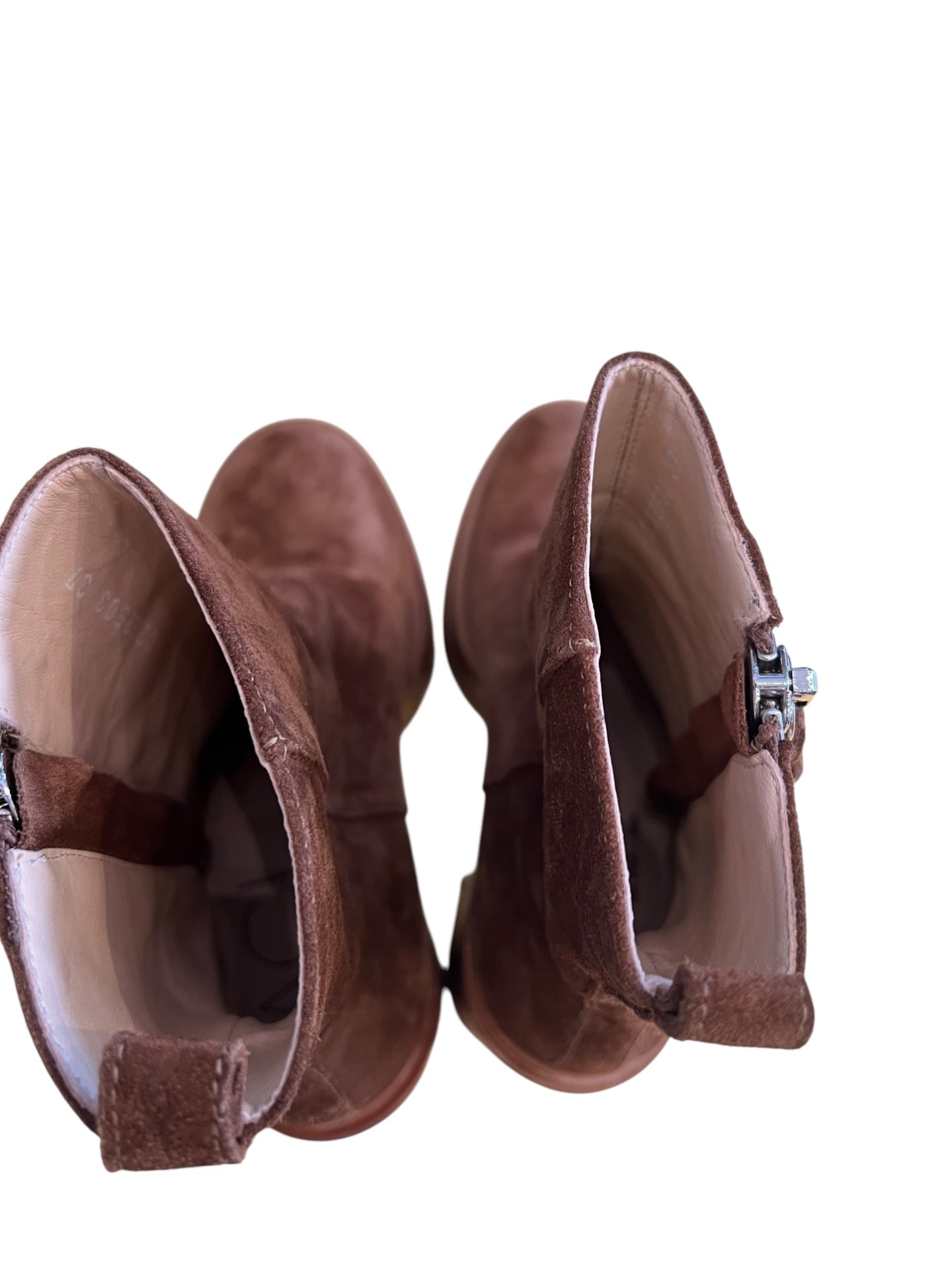 Pre-Loved AGL Plateau-Stiefeletten Cognac Wildleder inkl Box