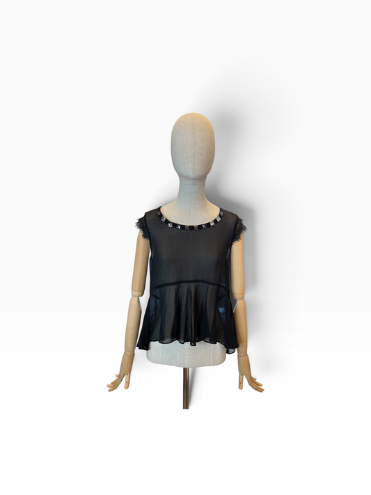 Pre-Loved Pinko Top mit Strasssteinen